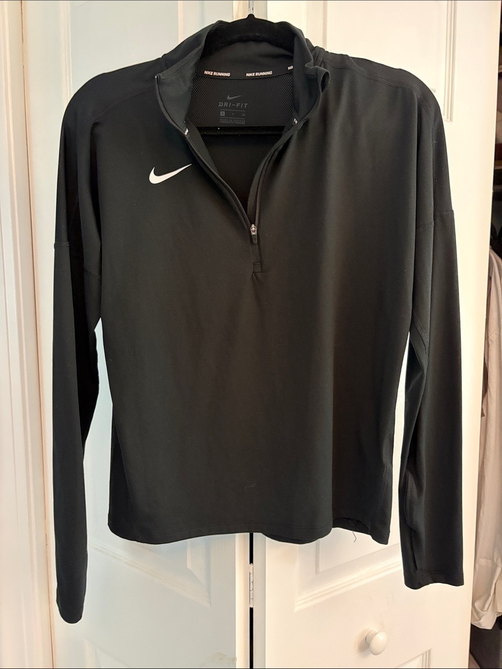 Nike Running Dri-FIT Black 1/4 Zip Pullover Jacket Size Small
